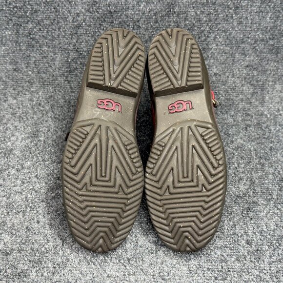 UGG Cecile Waterproof Duck Boots Women's Size 6 Brown Red Patent Leather Ankle - Picture 10 of 13